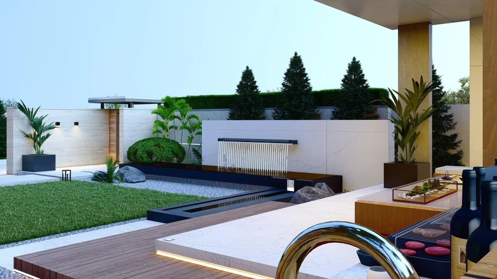 280㎡ · 现代庭院 · 设计方案 · 效果表达,非完工实拍